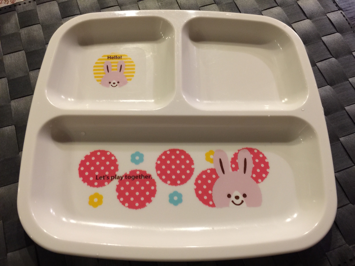 Kawaii children’s tableware in 100 yen Shop “Seria” in Japan